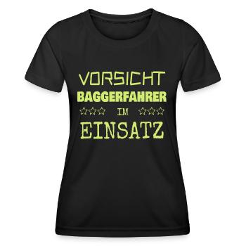 Excavator Operator - Women's Functional T-Shirt - black - Front - AI Model Female 172 light (172cm)