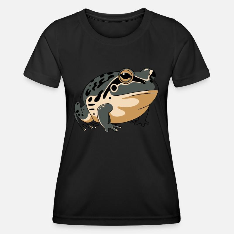 Unique Frog Illustration - Women's Functional T-Shirt - black