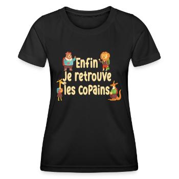 Rentrée des classes / Bonne rentrée scolaire - T-shirt sport Femme - noir - Devant - AI Model Female 172 light (172cm)