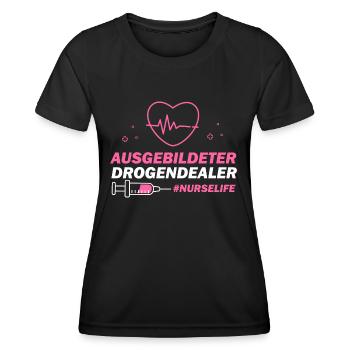 Nurse Life, Krankenschwester, Pflegekraft - Frauen Funktions-T-Shirt - Schwarz - Vorne - AI Model Female 172 light (172cm)