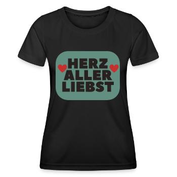 Herz aller liebst Lieblingsmensch Geschenkidee - Frauen Funktions-T-Shirt - Schwarz - Vorne - AI Model Female 172 light (172cm)