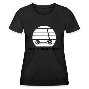 E-Scooter Roller Scooter - T-shirt sport Femme - noir - Devant - AI Model Female 172 light (172cm)