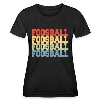 Retro Foosball Table Soccer Player Vintage - Frauen Funktions-T-Shirt - Schwarz - Vorne - AI Model Female 172 light (172cm)