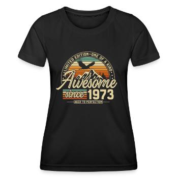 Awesome since 1973 Vintage Jahrgang Geburtstag - Frauen Funktions-T-Shirt - Schwarz - Vorne - AI Model Female 172 light (172cm)