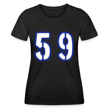 59 Zahl Symbol - Frauen Funktions-T-Shirt - Schwarz - Vorne - AI Model Female 172 light (172cm)
