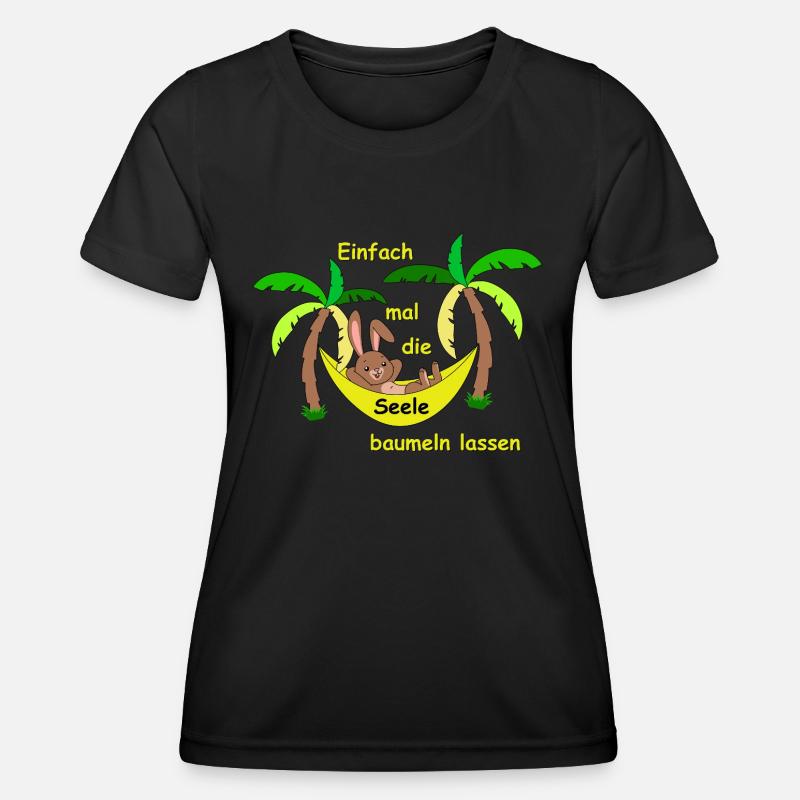 Just let your mind wander - rabbits - Women's Functional T-Shirt - black