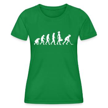 Evolution Hockey Frauen Hockeyspielerin - Frauen Funktions-T-Shirt - Kelly Green - Vorne - AI Model Female 172 dark (172cm)