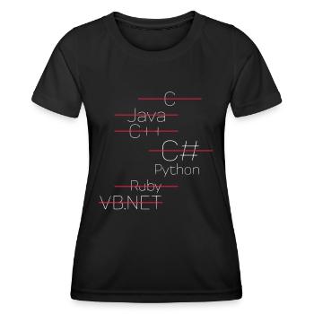 PYTHON CODING / PROGRAMMIERSPRACHE - Frauen Funktions-T-Shirt - Schwarz - Vorne - AI Model Female 172 light (172cm)
