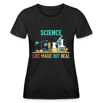 SCIENCE - LIKE MAGIC BUT REAL - T-shirt sport Femme - noir - Devant - AI Model Female 172 light (172cm)