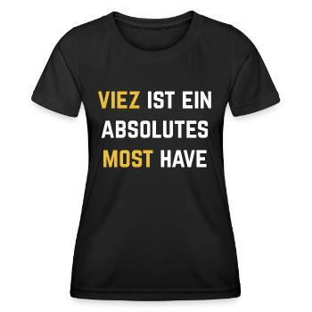 Viez ist ein absolutes Most have Spruch süßer Viez - Frauen Funktions-T-Shirt - Schwarz - Vorne - AI Model Female 172 light (172cm)