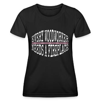 drôle de citation drôle de travail forestier maçon - T-shirt sport Femme - noir - Devant - AI Model Female 172 light (172cm)