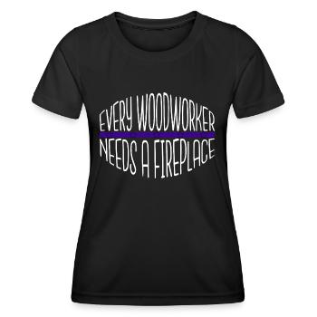 woodworking chainsaw carpenter tshirts - Frauen Funktions-T-Shirt - Schwarz - Vorne - AI Model Female 172 light (172cm)