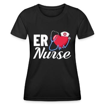 Infirmière d’urgence Premiers soins - T-shirt sport Femme - noir - Devant - AI Model Female 172 light (172cm)
