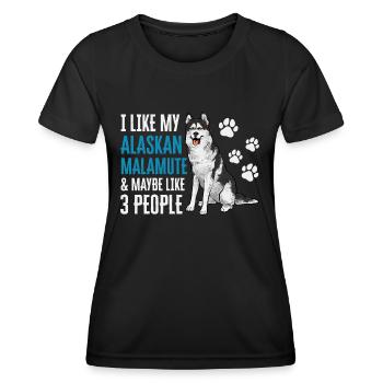 Alaskan Malamute Hund - Frauen Funktions-T-Shirt - Schwarz - Vorne - AI Model Female 172 light (172cm)