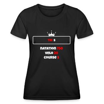 T shirt triathlon Distance S Noir - T-shirt sport Femme - noir - Devant - AI Model Female 172 light (172cm)