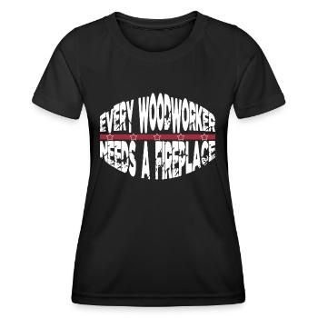 present idea hearbeat union carpenter tshirts - Frauen Funktions-T-Shirt - Schwarz - Vorne - AI Model Female 172 light (172cm)