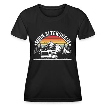 Mein Altersheim Rente Pension Wohnmobil Urlauber - Frauen Funktions-T-Shirt - Schwarz - Vorne - AI Model Female 172 light (172cm)