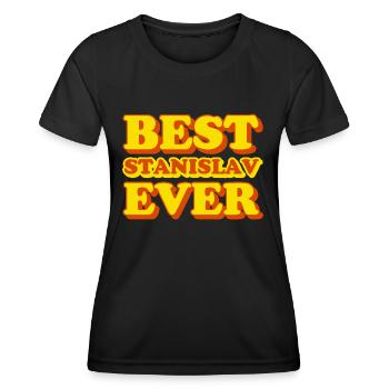 Stanislav prénom drôle de cadeau - T-shirt sport Femme - noir - Devant - AI Model Female 172 light (172cm)