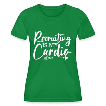 Recruiting is my cardio HR - Women's Functional T-Shirt - kelly green - Front - AI Model Female 172 dark (172cm)