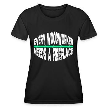 logging woodcutter carpenter funny tshirts jokes - Frauen Funktions-T-Shirt - Schwarz - Vorne - AI Model Female 172 light (172cm)