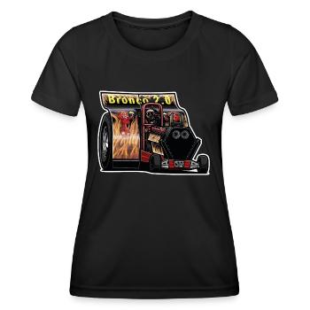 Tractor Pulling // Illustration - Women's Functional T-Shirt - black - Front - AI Model Female 172 light (172cm)