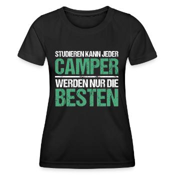 Anyone can study - Camper Edition - Women's Functional T-Shirt - black - Front - AI Model Female 172 light (172cm)