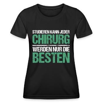 Studieren kann jeder - Chirurg Edition - Frauen Funktions-T-Shirt - Schwarz - Vorne - AI Model Female 172 light (172cm)