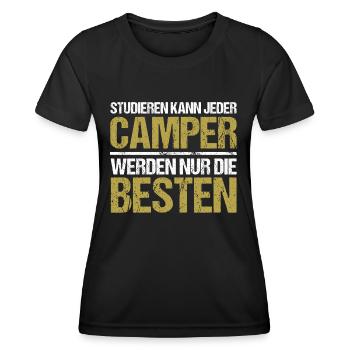 Anyone can study - Camper Edition - Women's Functional T-Shirt - black - Front - AI Model Female 172 light (172cm)