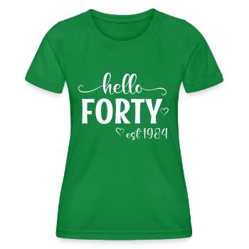 Hello Forty Est 1984 shirt - Frauen Funktions-T-Shirt - Kelly Green - Vorne - AI Model Female 172 dark (172cm)