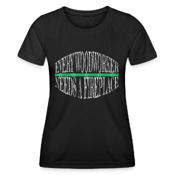 Bûcheron, charpentier-menuisier de construction, charpentier-menuisier syndical - T-shirt sport Femme - noir - Devant - AI Model Female 172 light (172cm)