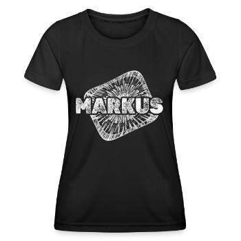 Gift for Markus - Women's Functional T-Shirt - black - Front - AI Model Female 172 light (172cm)