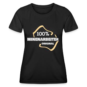 Beruf Minenarbeiter - Frauen Funktions-T-Shirt - Schwarz - Vorne - AI Model Female 172 light (172cm)