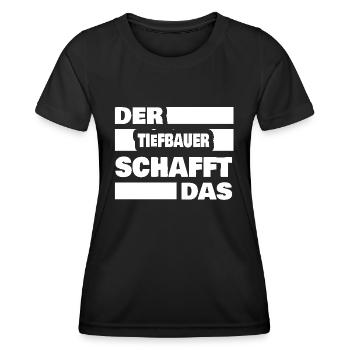 Tiefbauer - Frauen Funktions-T-Shirt - Schwarz - Vorne - AI Model Female 172 light (172cm)