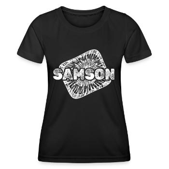 Samson als Geburt - Frauen Funktions-T-Shirt - Schwarz - Vorne - AI Model Female 172 light (172cm)