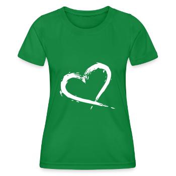 heart - Women's Functional T-Shirt - kelly green - Front - AI Model Female 172 dark (172cm)