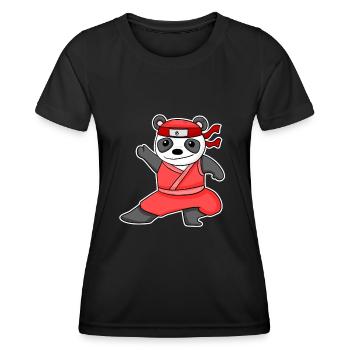 Ninja Panda - Frauen Funktions-T-Shirt - Schwarz - Vorne - AI Model Female 172 light (172cm)