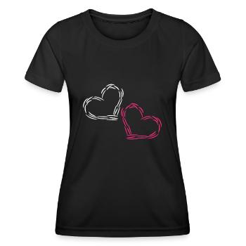 Cœur de cœur - T-shirt sport Femme - noir - Devant - AI Model Female 172 light (172cm)