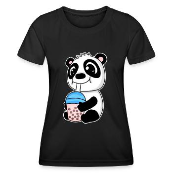 Bubble Tea Panda - T-shirt sport Femme - noir - Devant - AI Model Female 172 light (172cm)