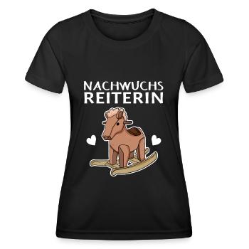 Reiterin Nachwuchs Pferd - Frauen Funktions-T-Shirt - Schwarz - Vorne - AI Model Female 172 light (172cm)