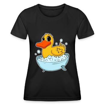 Canard en plastique - T-shirt sport Femme - noir - Devant - AI Model Female 172 light (172cm)