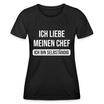 Ich liebe meinen Chef Selbständiger Unternehmer - Frauen Funktions-T-Shirt - Schwarz - Vorne - AI Model Female 172 light (172cm)