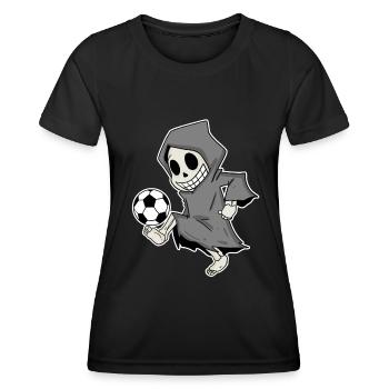 Grim Reaper with football - Women's Functional T-Shirt - black - Front - AI Model Female 172 light (172cm)