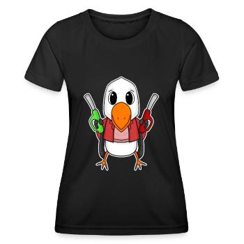 Préposé à la station-service Möwe - T-shirt sport Femme - noir - Devant - AI Model Female 172 light (172cm)