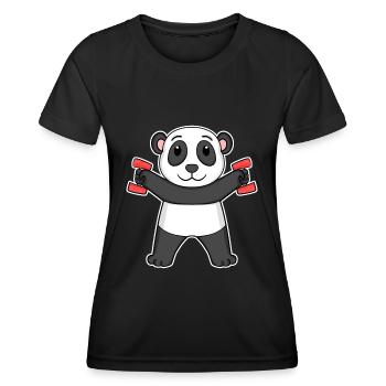 Panda Dumbbell Dumbbells Fitness Gym - Women's Functional T-Shirt - black - Front - AI Model Female 172 light (172cm)