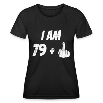 80. Geburtstag 80 Jahre Geburtstagsgeschenk lustig - Frauen Funktions-T-Shirt - Schwarz - Vorne - AI Model Female 172 light (172cm)