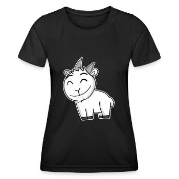 Ziegenbock Bock - Frauen Funktions-T-Shirt - Schwarz - Vorne - AI Model Female 172 light (172cm)