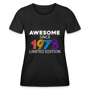 Fantastic since 1978 - born in 1978 - Women's Functional T-Shirt - black - Front - AI Model Female 172 light (172cm)