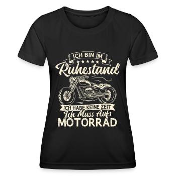 Motorrad Rentner Chopper Motorradfahrer Biker Opa - Frauen Funktions-T-Shirt - Schwarz - Vorne - AI Model Female 172 light (172cm)