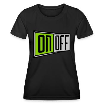 Interrupteur d’arrêt - T-shirt sport Femme - noir - Devant - AI Model Female 172 light (172cm)