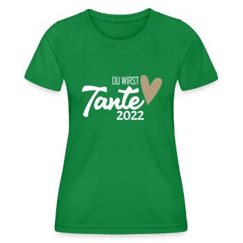 Werdende Tante 2022 Loading Nachwuchs - Frauen Funktions-T-Shirt - Kelly Green - Vorne - AI Model Female 172 dark (172cm)